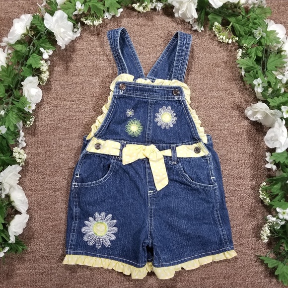 Other - 2/$20 Yellow Summer daisy jean overall shorts